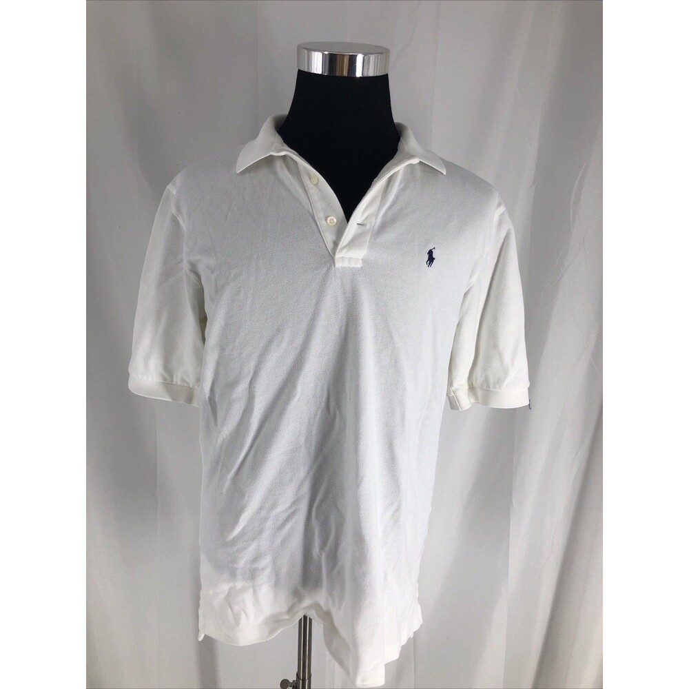 Polo Golf Ralph Lauren Shirt Men Large White 100% Cotton Short Sleeve